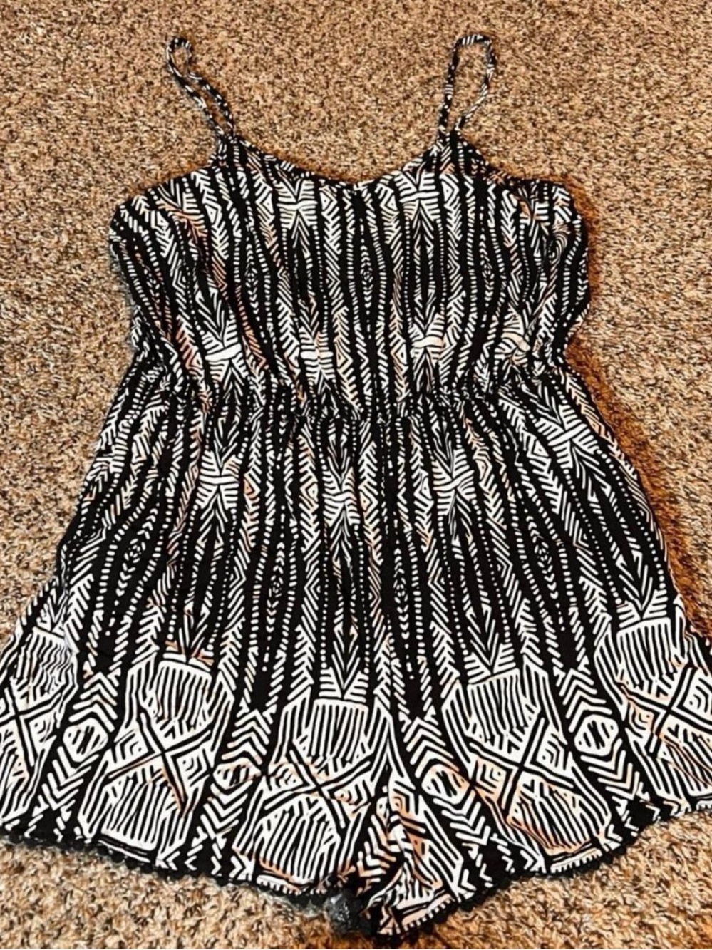 Black and White Patterned  Romper